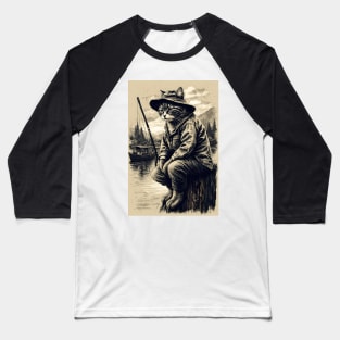 Fishing Cat - Cat Fisherman Baseball T-Shirt